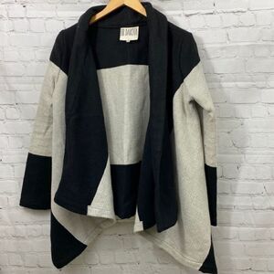 B.B. DAKOTA Oversized Colorblock Open Front Draped Coat Sweater S